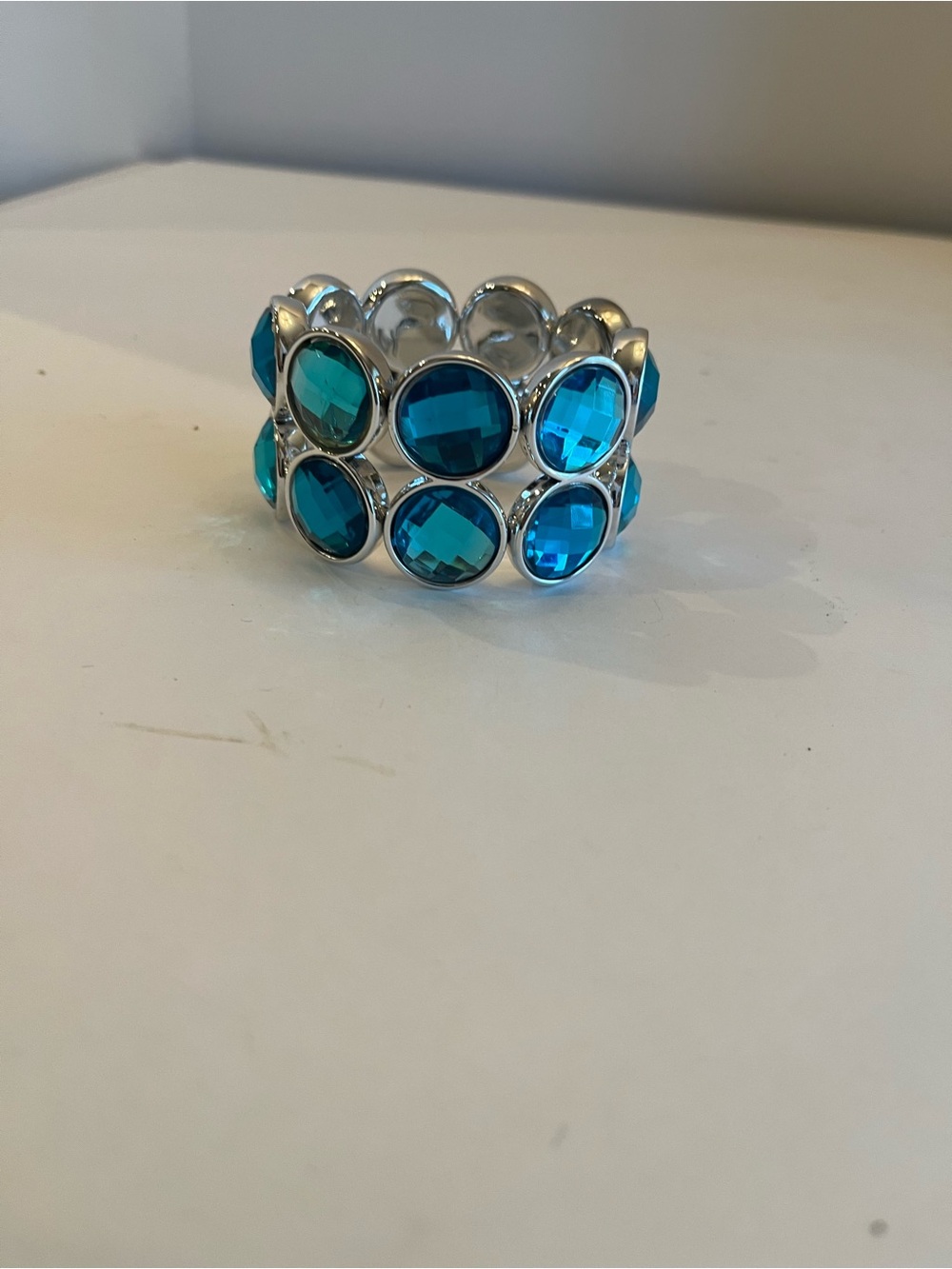 Blue Crystal Stretch Ring - Women Jewelry